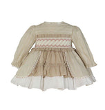 Baby Girls Beige Puffball Dress