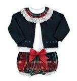 Top With Tartan Jam Pants & Cardigan