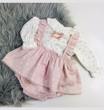 Pink & Cream Two Piece Spanish Dress Set