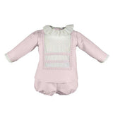 Pink and White Lace Shortie Set