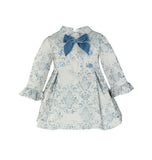 Girls Blue Jacquard Dress
