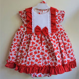Girls Set Combined Flowers & Stripes