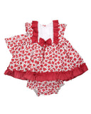 Girls Set Combined Flowers & Stripes