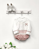 "Narvi" Dusky Pink Lace Blouse & Bloomers