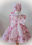 Handmade Pink Lace Dress with Bonnet