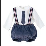 Dungaree Set With Mandarin Neck Shirt Cake