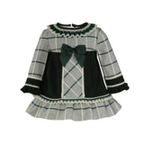 Baby Girl Green and Grey Check Dress