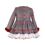 Grey & Red Plaid Girl Dress