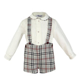 Grey Check Shorts Set