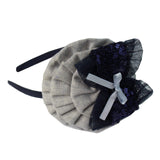 Grey & Navy Metallic Hairband
