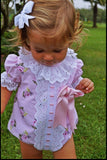 Handmade Baby Girl Pink Rose Romper