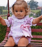 Handmade Baby Girl Pink Rose Romper