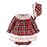 Red Check Baby Dress Set