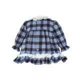 Navy Blue Checked Dress Set