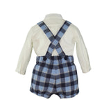 Blue Checked Shorts Set