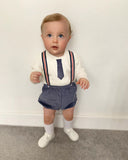 Dungaree Set With Mandarin Neck Shirt Cake