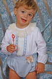 Light Blue Houndstooth Blouse and Bloomer