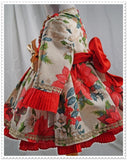 Vintage Christmas Girl's Dress and Gold Bow