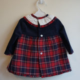 Combined Check Dress With Bonnet And Nappy Cover