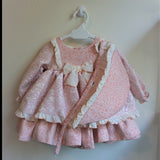 Pink Baby Dress With Bonnet and Bloomer