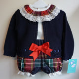 Top With Tartan Jam Pants & Cardigan