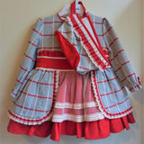 Green / Red with Gray Check Dress Set