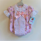 Handmade Baby Girl Pink Rose Romper