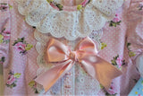 Handmade Baby Girl Pink Rose Romper