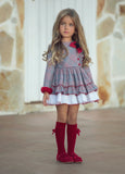 Grey & Red Plaid Girl Dress