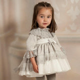 Grey Lace Flared Dress