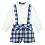 Blue Checked Shorts Set