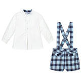 Blue Checked Shorts Set