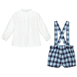 Blue Checked Shorts Set
