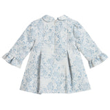 Girls Blue Jacquard Dress