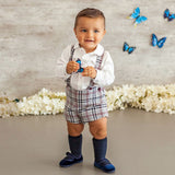 Grey Check Shorts Set