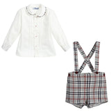 Grey Check Shorts Set