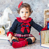 Blue & Red Tartan Shorts Set