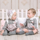Pink Flowers Dress Knickers Hat Baby