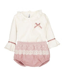 "Narvi" Dusky Pink Lace Blouse & Bloomers